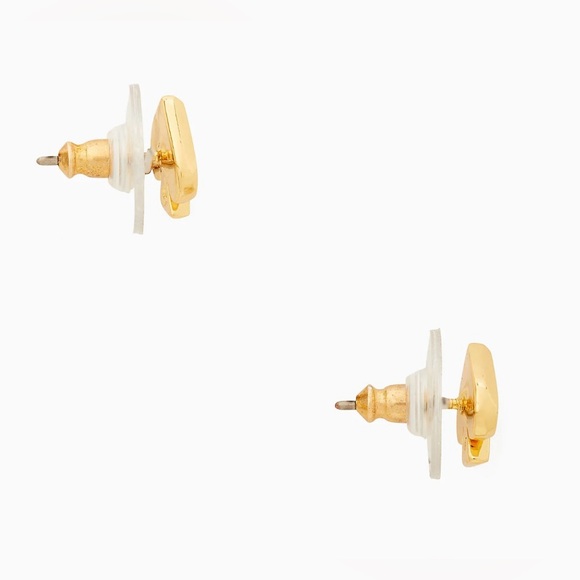 Kate Spade Everyday Spade Enamel Studs Black/Gold NWT - Picture 3 of 5